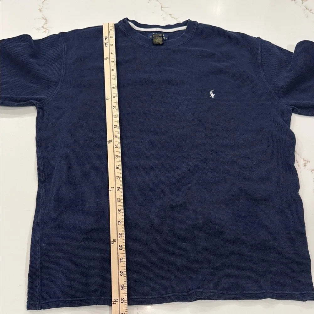Polo Ralph Lauren Men’s Waffle Knit Long Sleeve Shirt Navy Blue Size 2XL